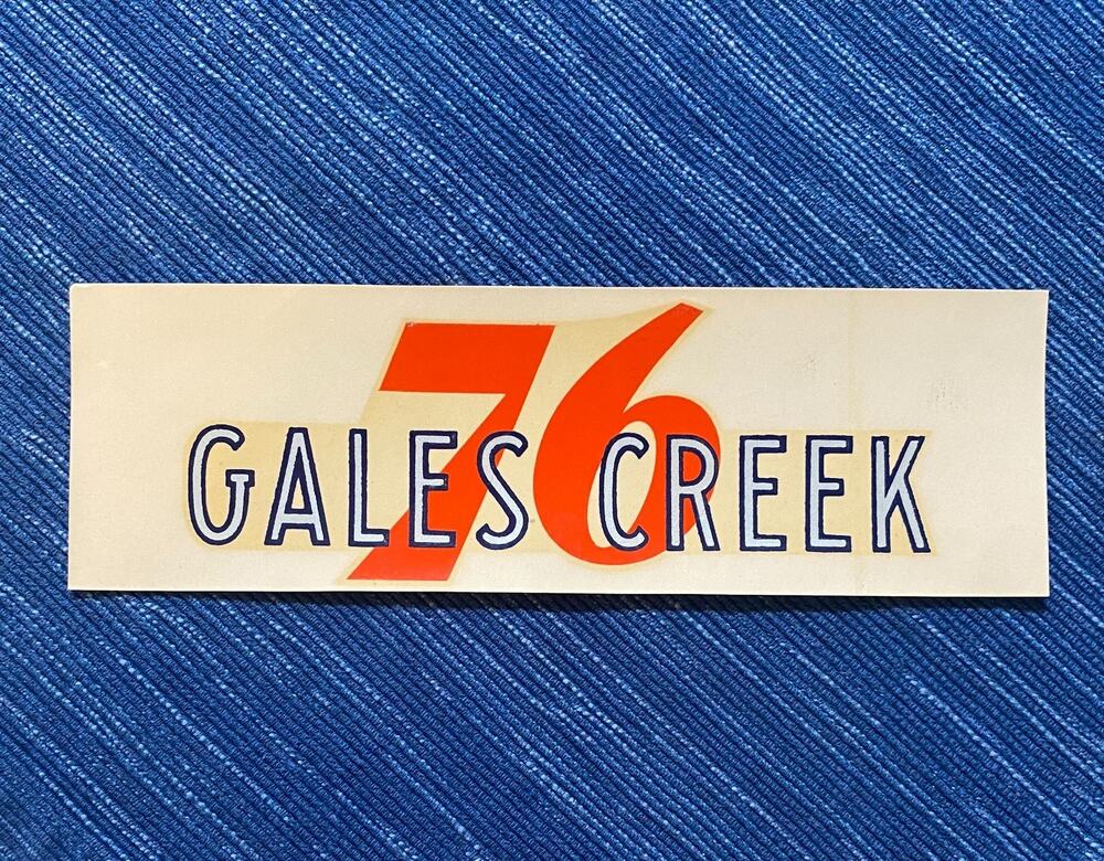 Vintage Union 76 Oil Gales Creek Oregon Gas Station Water Decal Travel Souvenir